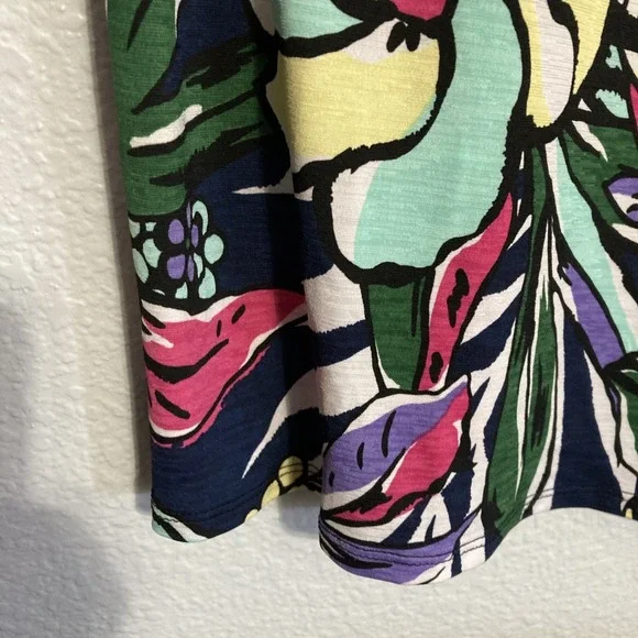 Sew in Love Black Mesh Upper Short Sleeve Floral Top w/Keyhole Neck - SZ XL - Picture 4 of 11